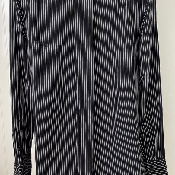 Rag & Bone Victor Silk Black White Striped 100% Silk Wrap Blouse Size Small - Picture 4 of 8